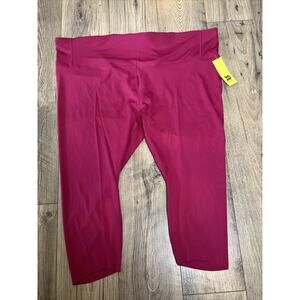 All In Motion Cranberry Hot Pink Crop Stretch Leggings Pants Women 4X New NWT